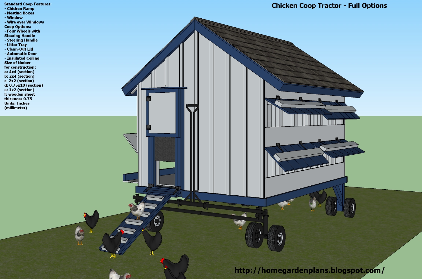 Portable Chicken Coop Plans On Wheels Chicken coop tractor plans