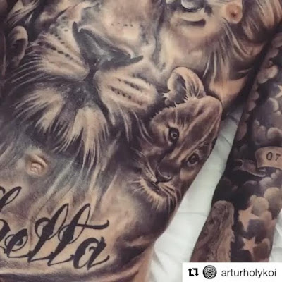 1 Inter Milan striker Mauro Icardi gets huge lion head tattoo covering his entire chest