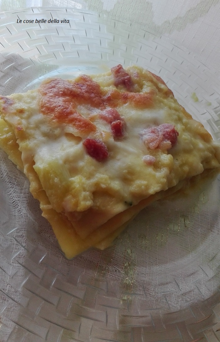 Le Cose Belle della Vita Lasagna con cavolfiore e pancetta
