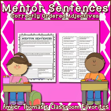 http://www.teacherspayteachers.com/Product/Mentor-Sentences-Correctly-Ordered-Adjectives-1042827