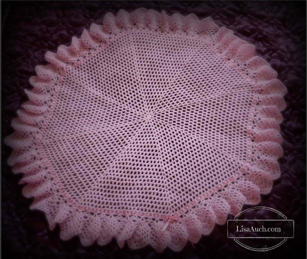 FREE Crochet Pattern to make a Beautiful  Circular Crochet Baby Shawl 