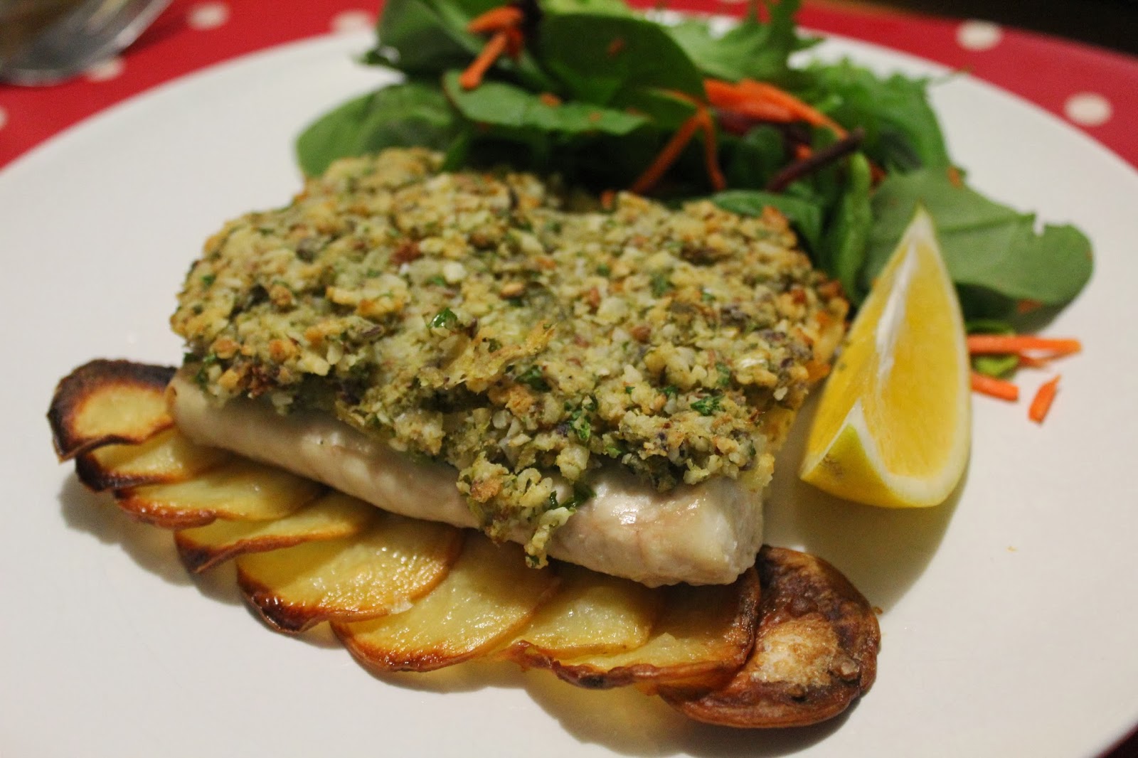 a dash of flavour Baked Fish with Macadamia Herb Crust