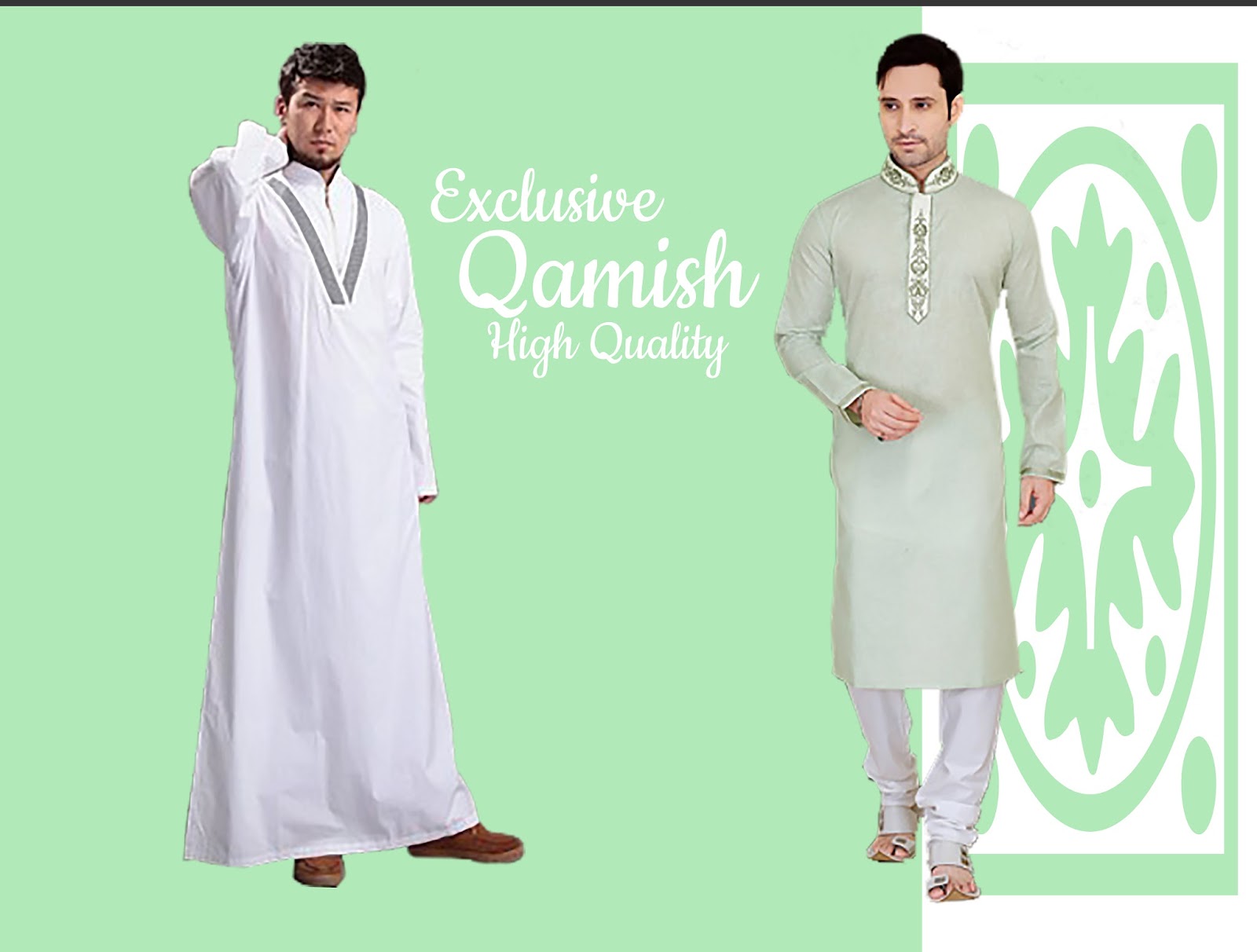 gamis nikah pria motif garis