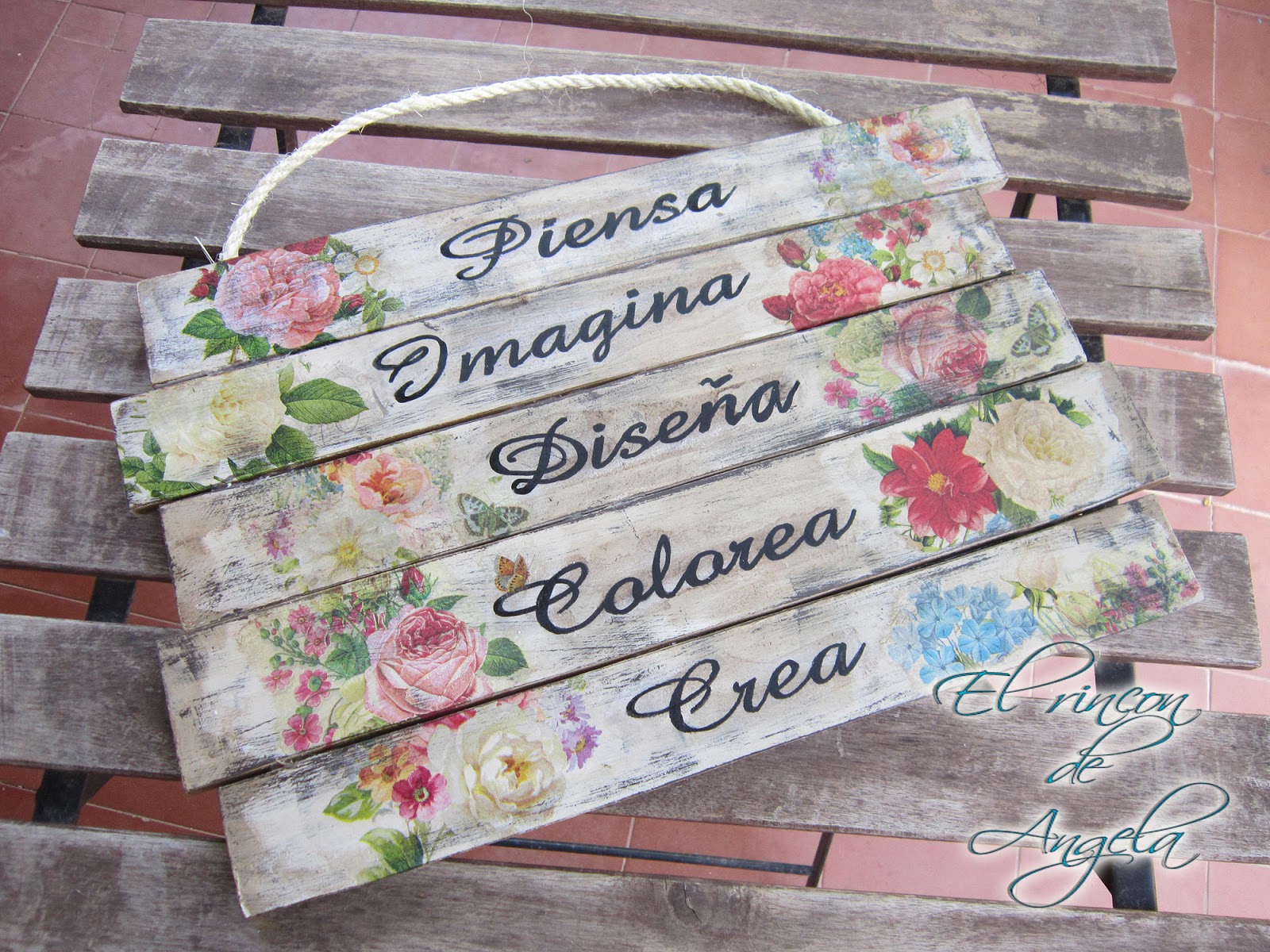 El Rincon de Angela Como hacer un cartel con tablas de madera