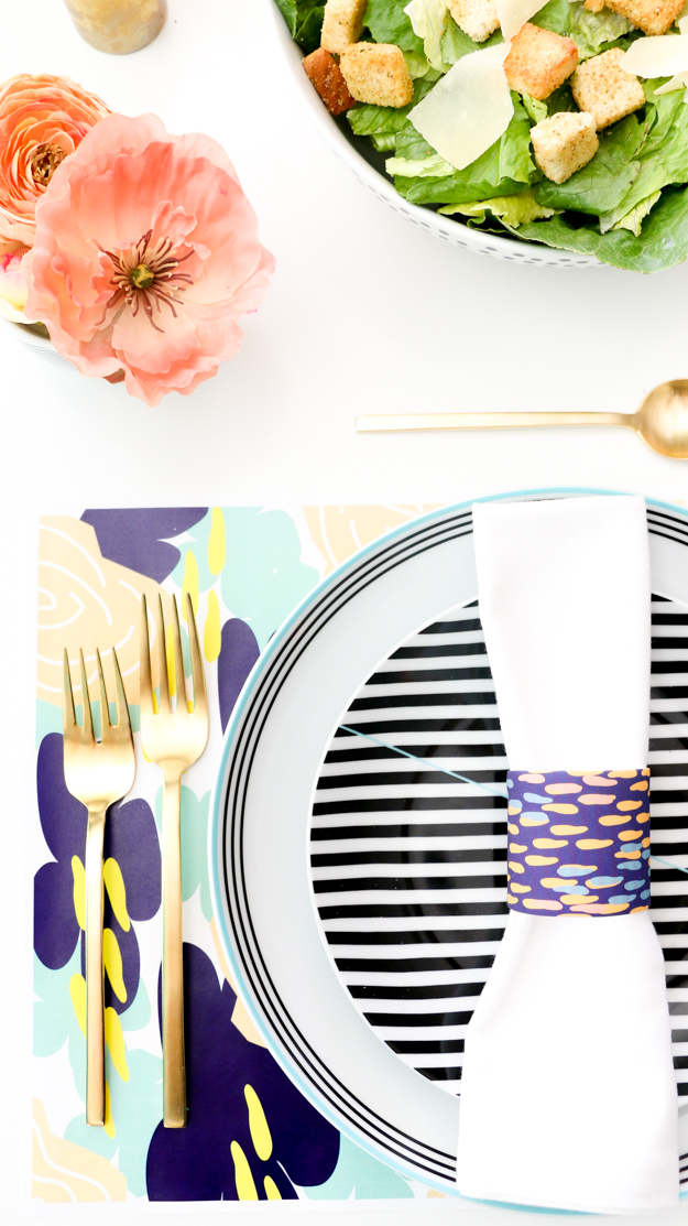 A Kailo Chic Life DIY It Patterned Napkin Rings and Printable Placemats