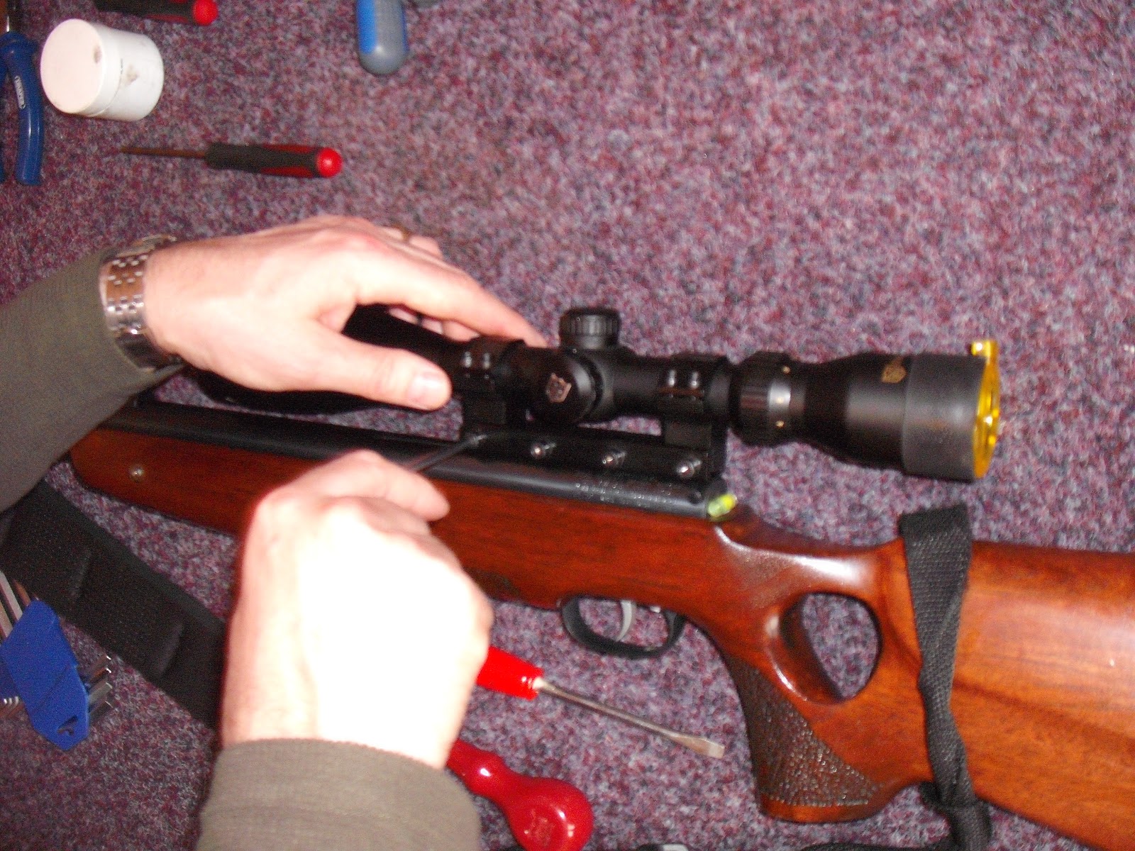 AIR RIFLES AND SHOOTING HW98 SPRING REMOVAL, CUTTING , MOLY GREASING.