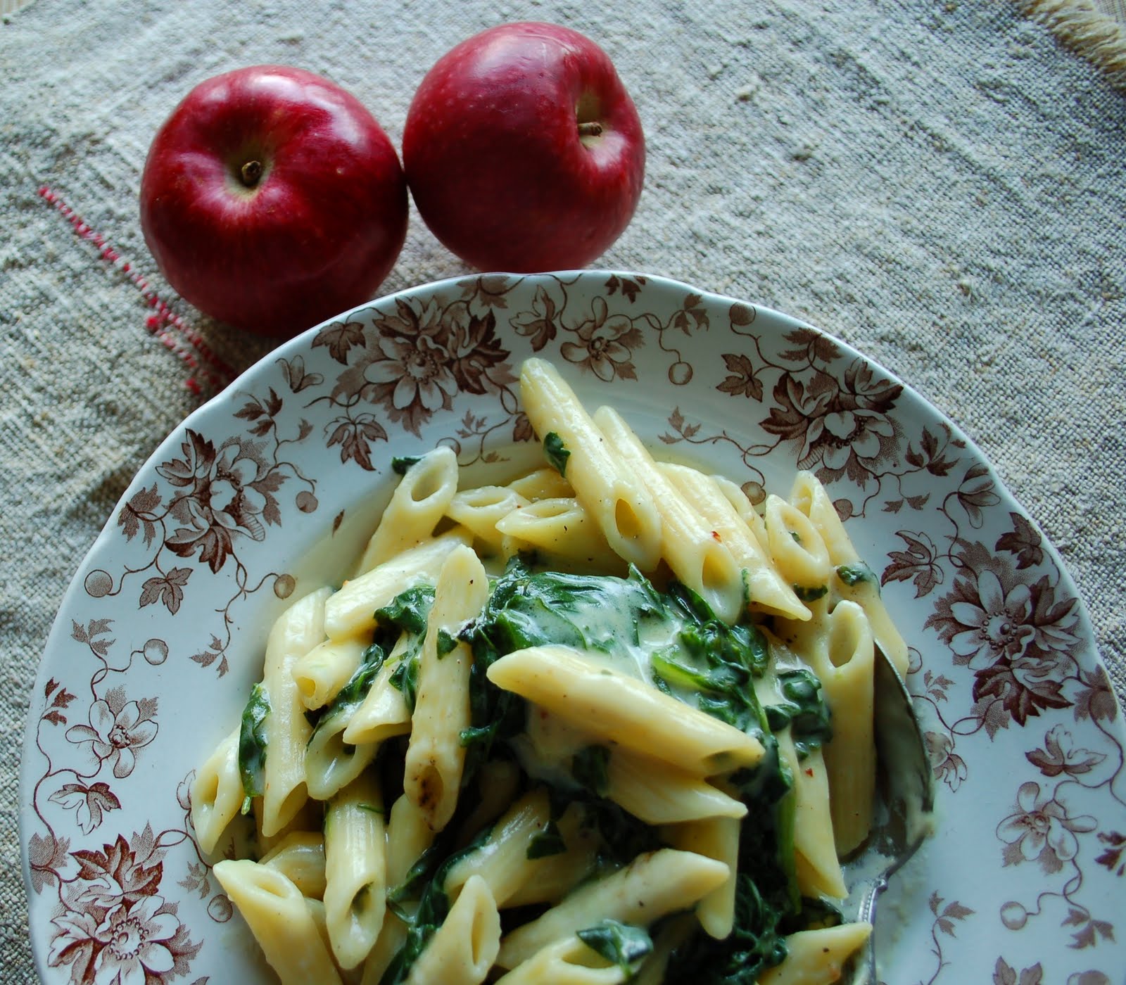 The Spice Garden: Penne and Spinach in Cream Sauce