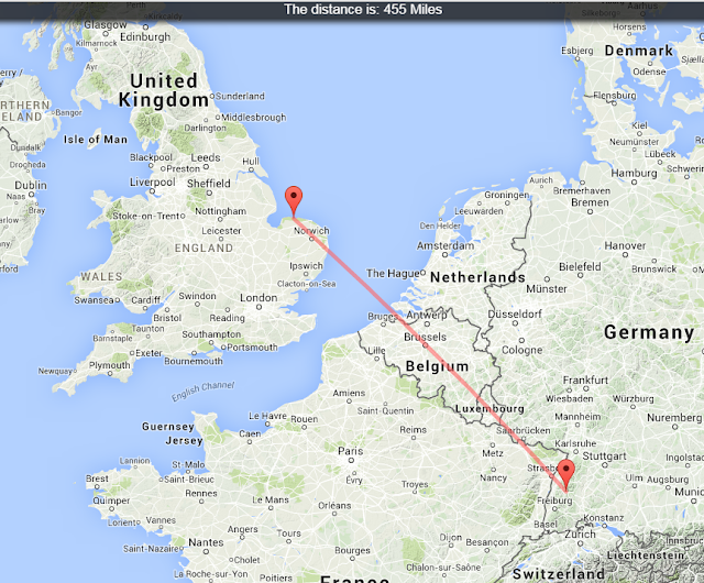 Black Forest to Holkham Map