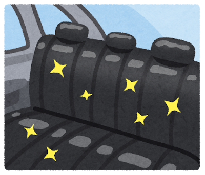 ピカピカの車の座席のイラスト