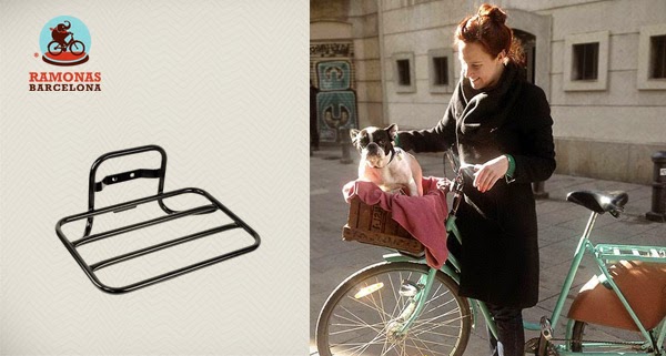 Lleva tu perro cuando vas en bicicleta. Portaequipajes delantero Flat para tu bici de paseo.