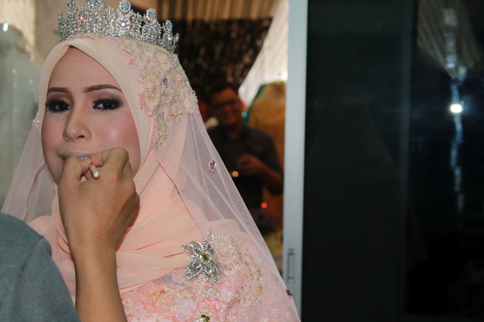 CHICHI MELAKA WITH GEE CANTIK BRIDAL HOUSE: BAJU SANDING WARNA PEACH CANTIK