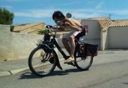 Riding a Solex in south of France