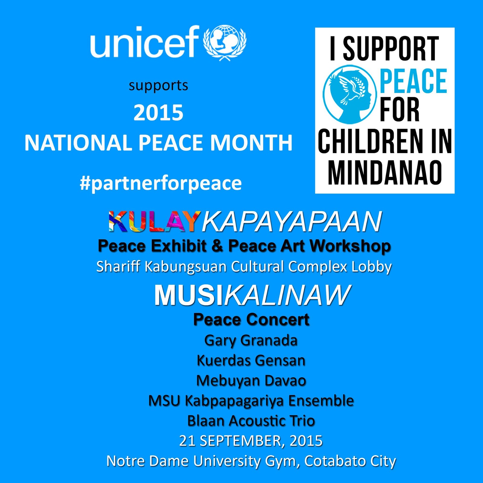 Kalimudan Culture & Arts Center: 2015 UNICEF Arts for Peace Exhibit ...