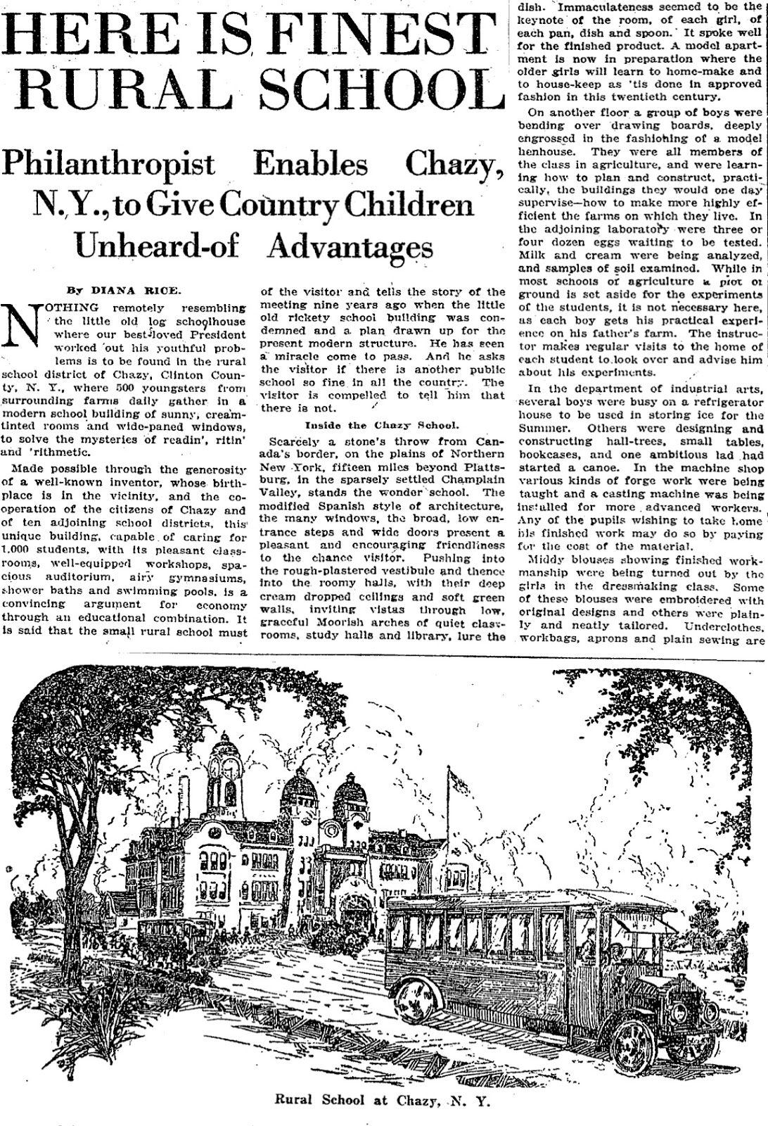 Alice News The Origins of Chazy Central Rural School, Part 3