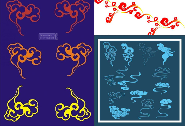 Mẫu hoa văn cổ về mây khói ancient motifs vector 4168 ~ MrPixelVn ...