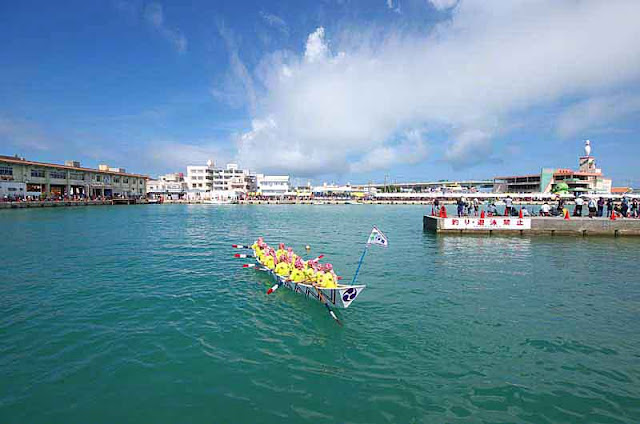 sabani, boat race, dragon boat Itoman Port, summer