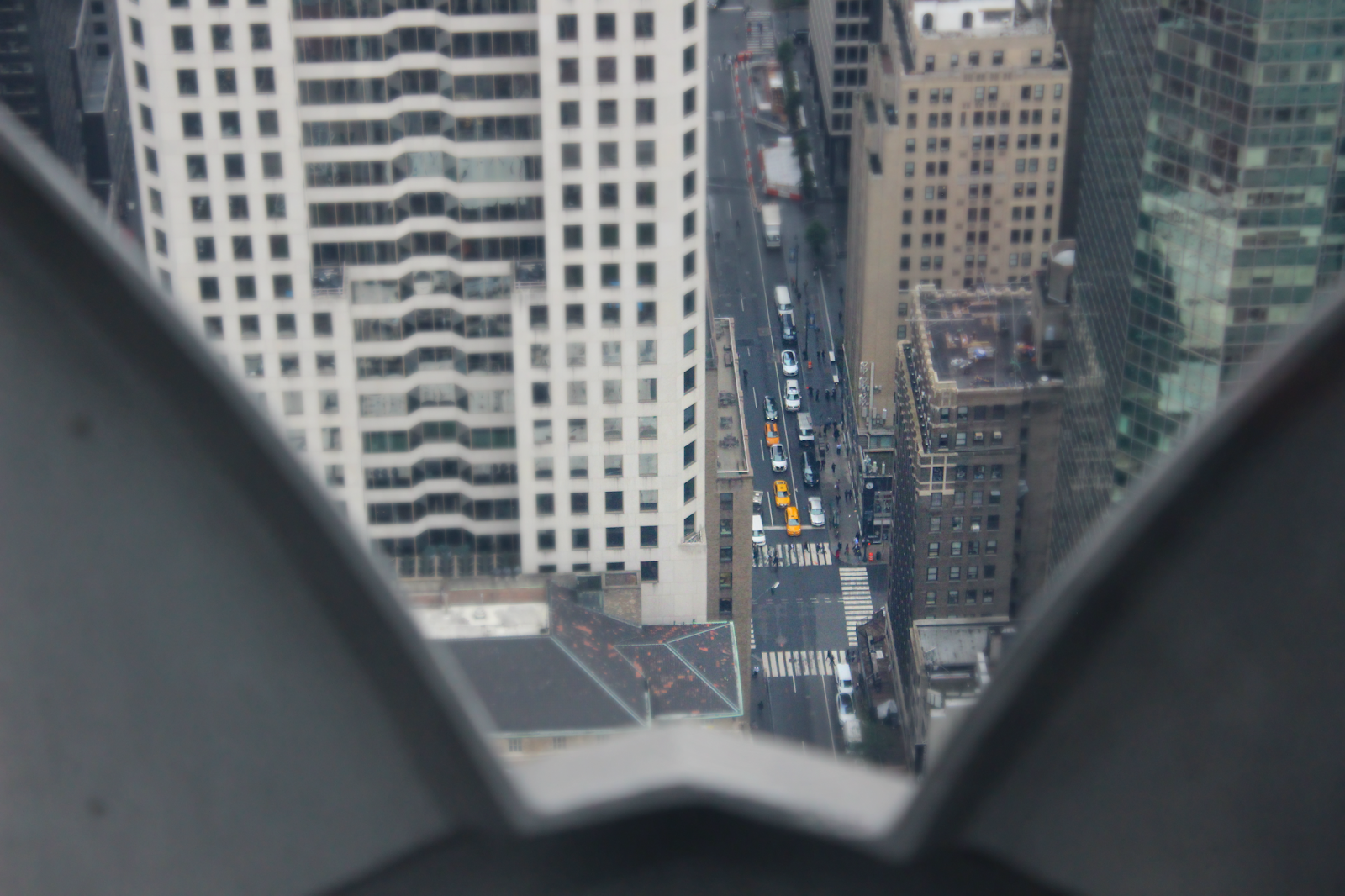 Birds-eye view of a New York street