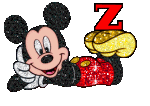 Alfabeto tintineante de Mickey Mouse recostado . 