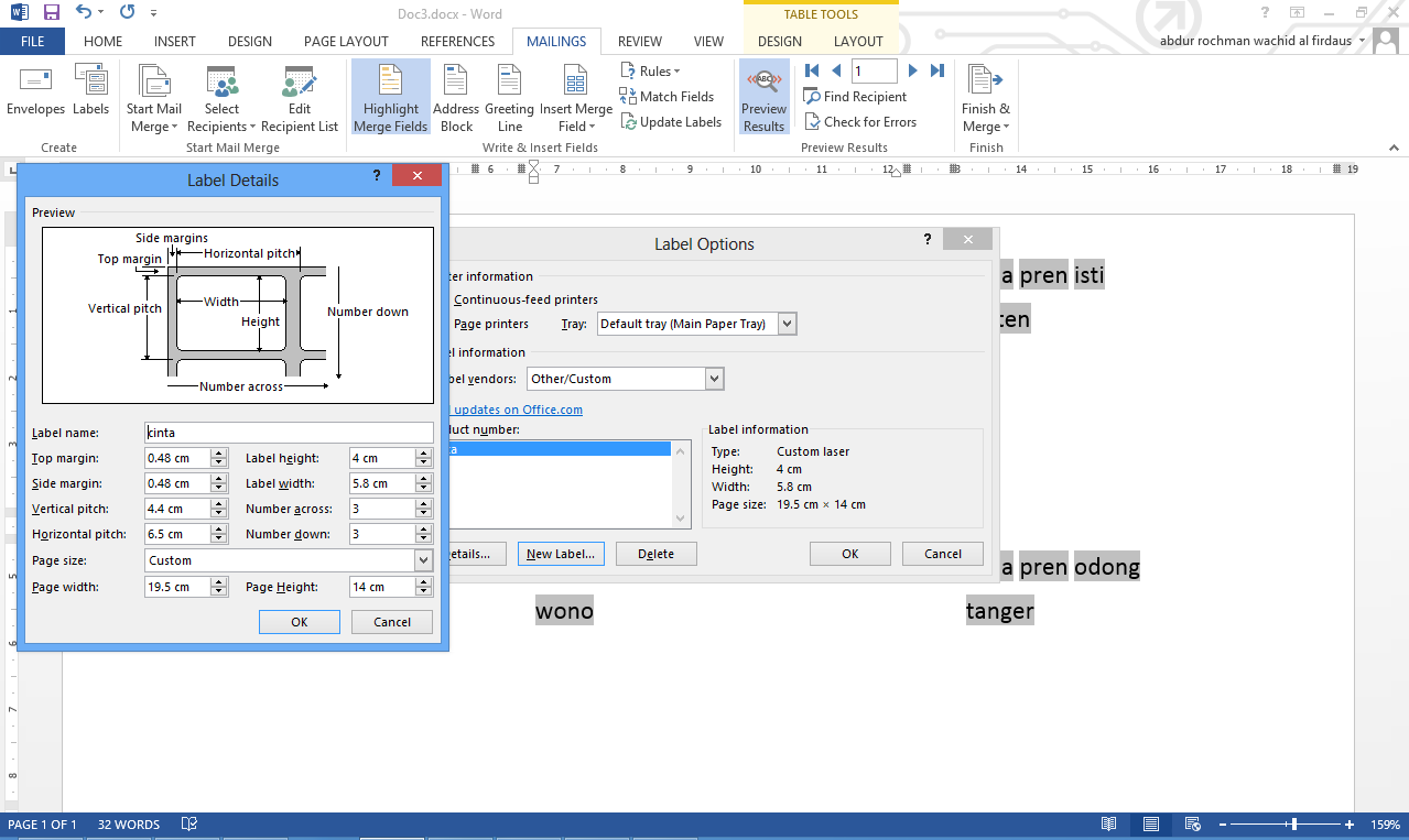 Membuat Label Undangan Pernikahan di Microsoft Office 2013
