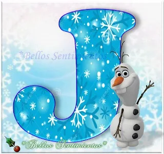 Lindo Alfabeto de Olaf. Olaf Cute Free Printable Alphabet.