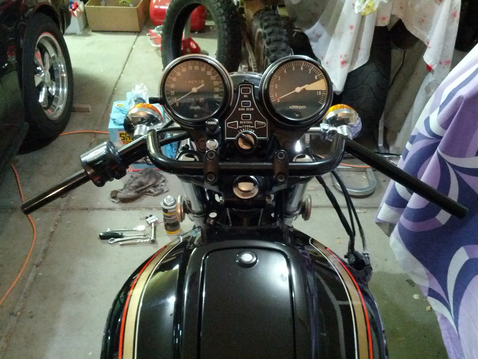 '77 HONDA CB750 Bars Install