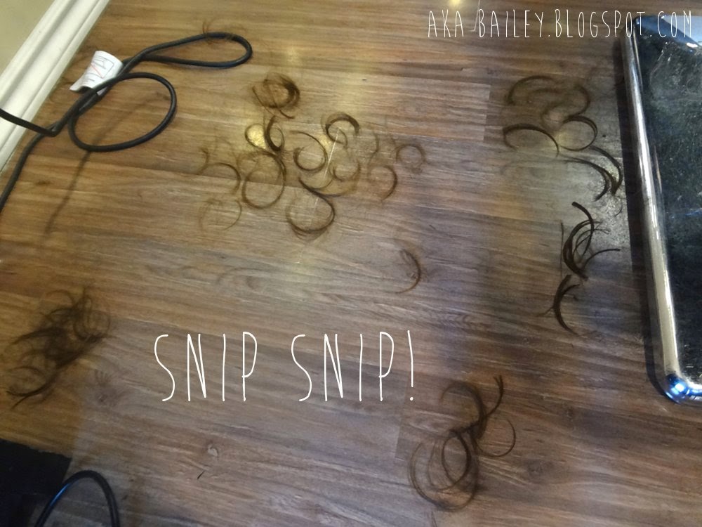 Hair clippings on the floor of the salon