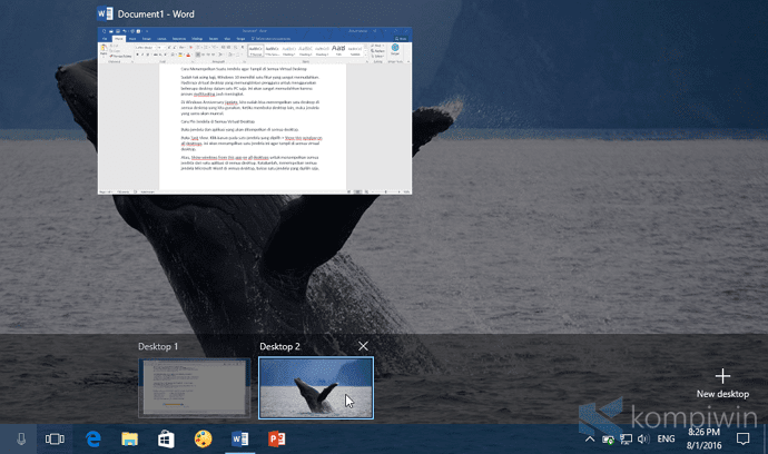 Cara Pin Suatu Jendela di Semua Desktop Windows 10 8