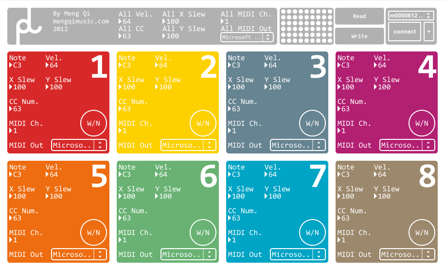 MATRIXSYNTH multiple xy pad midi controller for monome grid