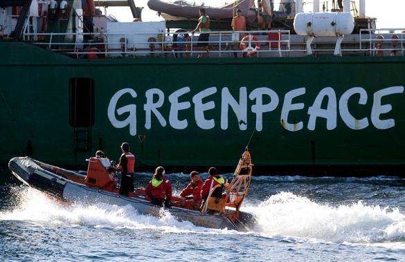 rainbow warrior open boat in hong kong - greenpeace usa