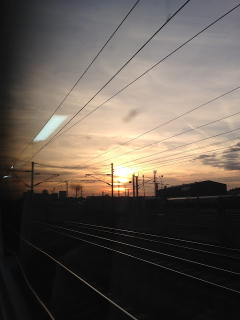 Sunset over Old Oak Common train depot