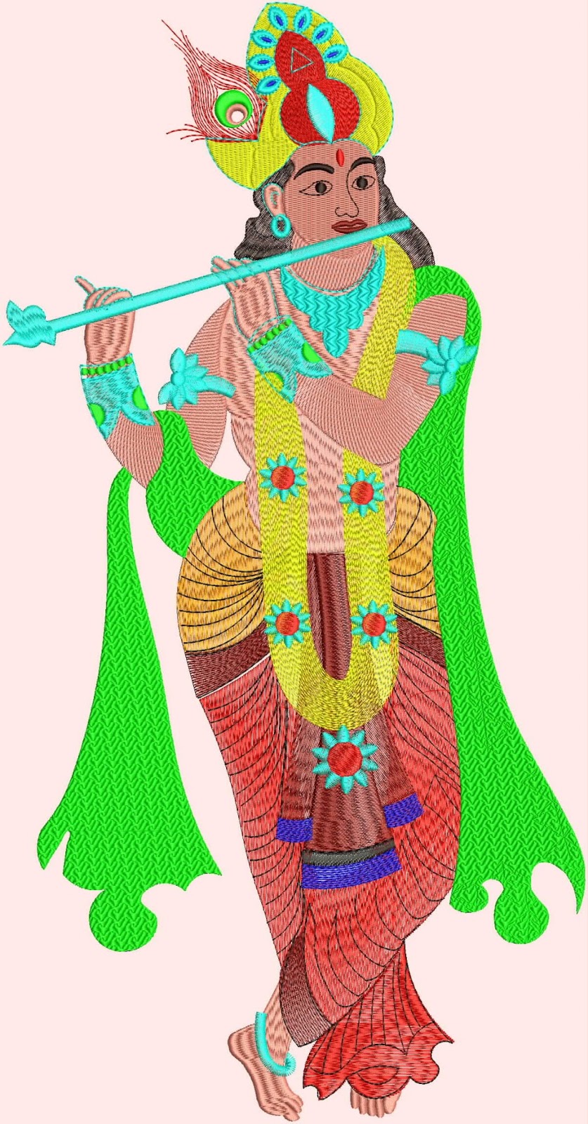 Embdesigntube shree krishna patchwork embroidery designs