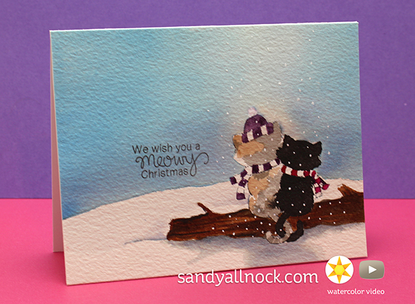 Deck the Halls with Inky Paws - Day 1 - Sandy Allnock | Holiday cards using stamps by Newton's Nook Designs #newtonsnook