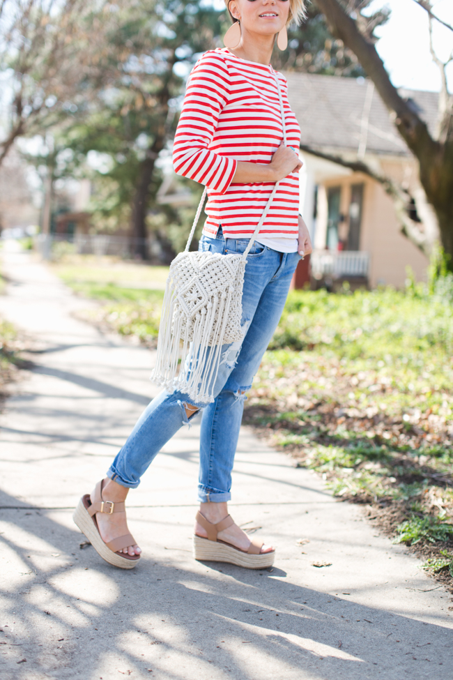 The Perfect Ripped Jean + Wedges ONE little MOMMA