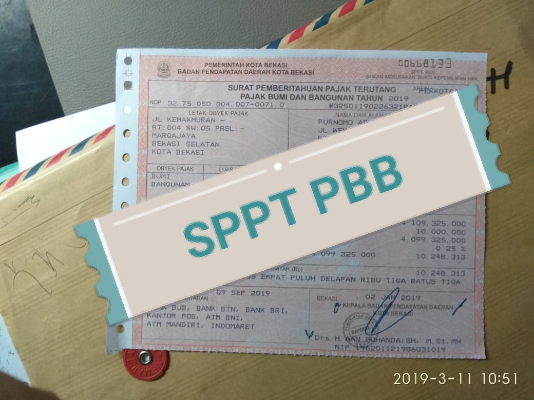 Surat Pemberitahuan Pajak Terhutang Pajak Bumi Dan ...