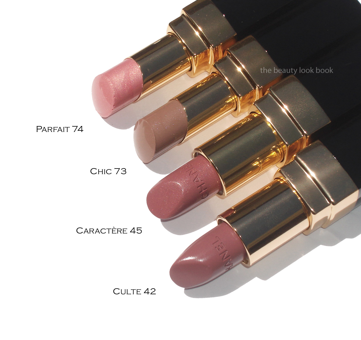 Chanel Caractère #45 Rouge Coco, Chic #73 and Parfait #74 Rouge