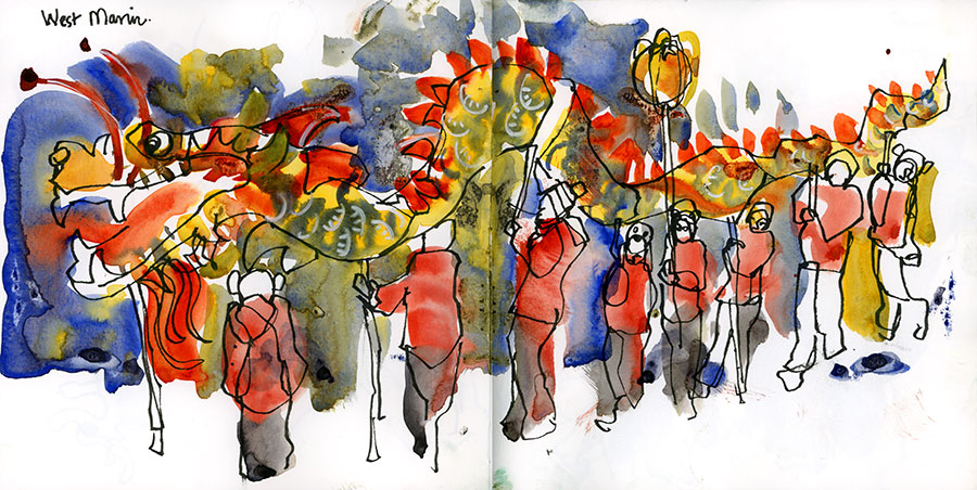 Chinese New Year Parade Urban Sketchers