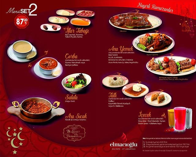 ELMACIOĞLU ET LOKANTASI KAYSERİ İFTAR MENÜLERİ Ne Kadara Yenir?