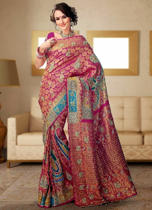 Latest Brocade Bridal Saree Collection 2013/2014 | Indian ...