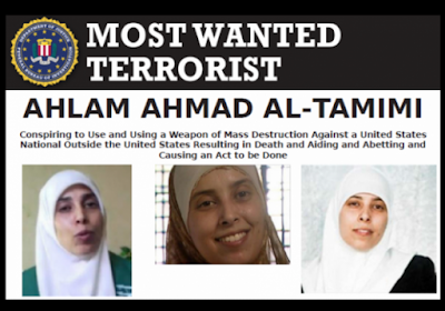 Terrorist Ahlam Tamimi, mastermind of the Sbarro massacre sign