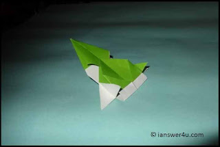 completed origami paper airplane