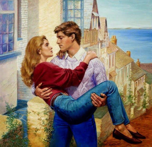 Images of beautiful and romantic couples kissing in paintings 