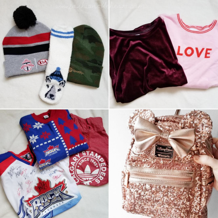 bblogger, bbloggers, bbloggerca, canadian beauty blogger, lifestyle, southern blog, what i got for christmas, 2018, gifts, holiday, tfc, toronto football club, polar bear, spotify hat, old navy, toronto rock, lacrosse, calgary stampeders, loungefly, rose gold, minnie mouse, mini backpack