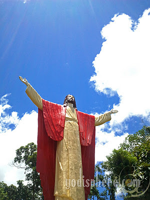 Full View of the Ascending Christ Statue at the Kamay ni Hesus Healing Center