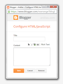 Form widget / gadget HTML Javascript - Cara Membuat Widget Artikel / Postingan Terbaru di Blogspot