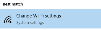 Change WiFi settings Windows 10