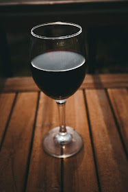 A glass of red wine