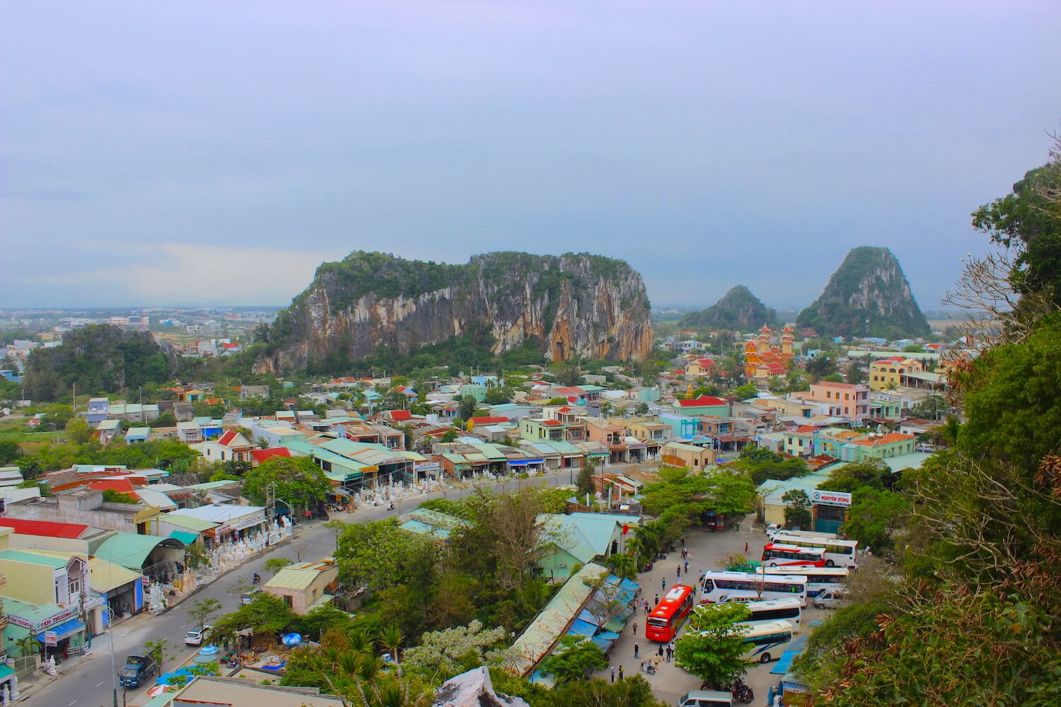 marble mountains da nang view from water mountain