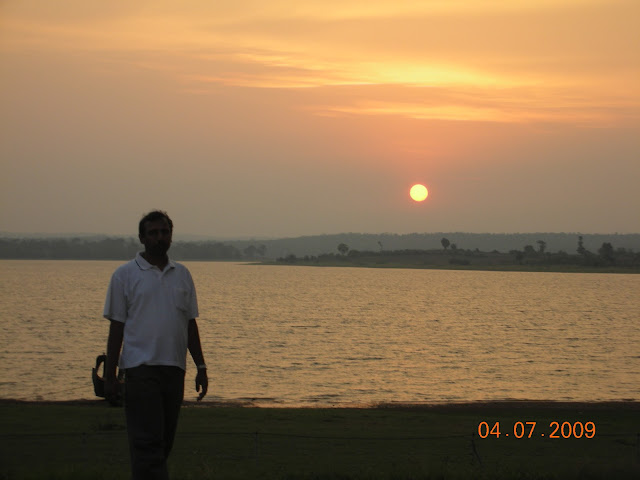 golden sunset over Kabini river