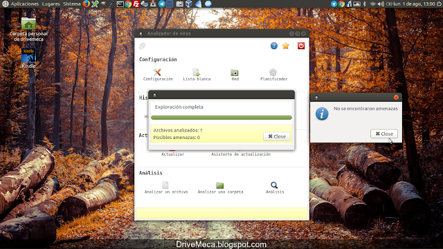 DriveMeca instalando ClamAV y usandolo en Linux paso a paso