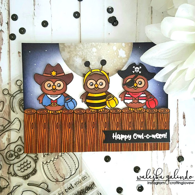 Sunny Studio Stamps: Halloween Card by Waleska Galindo (using Happy Owl-o-ween & Woodsy Creatures)